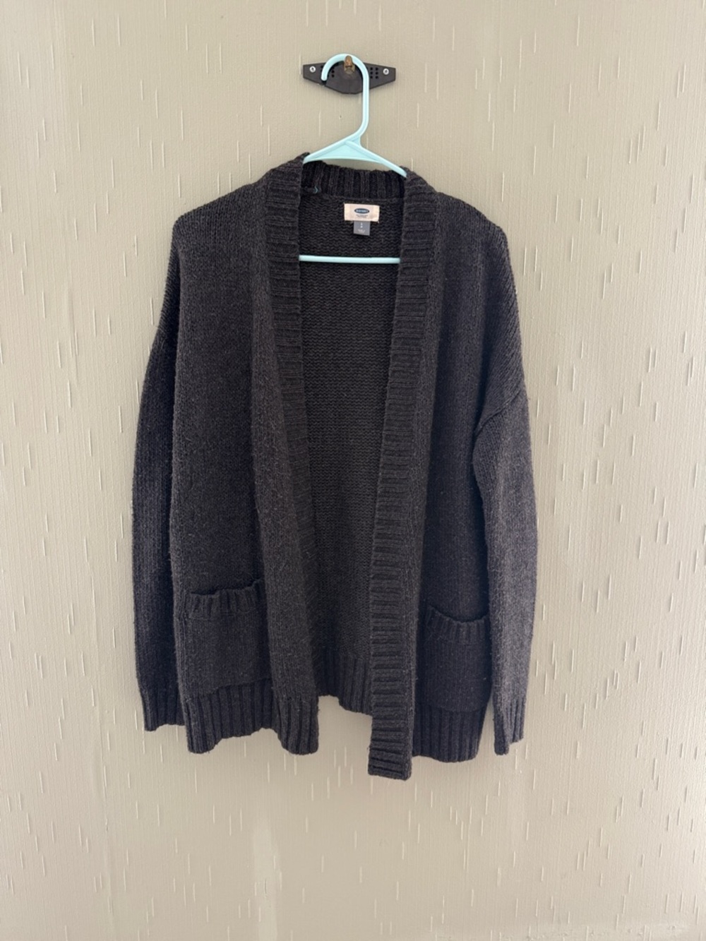 Old Navy Dark Charcoal Ribbed Knit Cardigan